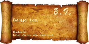 Benyo Ida névjegykártya
